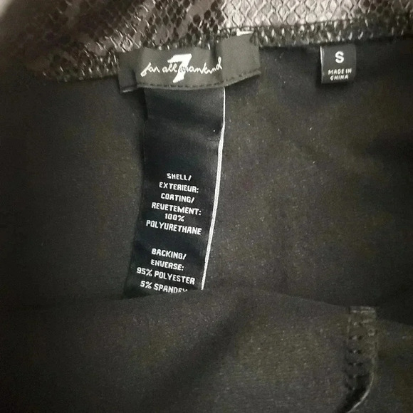FOR ALL 7 MANKIND PLEATHER SIZE S - Picture 2 of 5